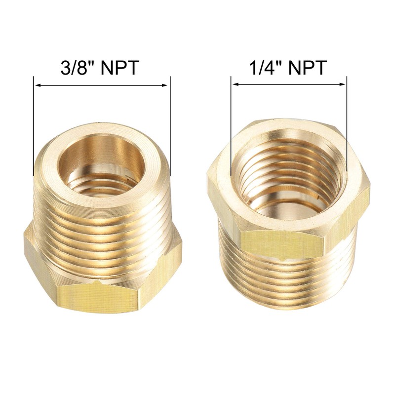 sourcing map Brass Pipe Fitting Reducer Adapter 3/8" NPT Male