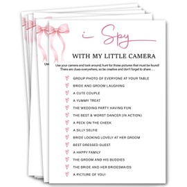 Bridal Shower Games - I Spy Game, Wedding Shower Games, Pink Bridal Games Bridal Party Games, Bachelorette Party Games, Bridal Shower Games 30 Guests/P01
