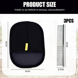 RNXSIB 2 Stück Fellmagnet Und Einen Kamm, Fellmagnet, Glove,15 cm X 20 cm Double Sided Grooming Glove