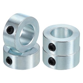 PATIKIL Bore 16 mm Shaft Collar 28 mm OD 12 mm Thickness, 4 Pack Carbon Steel Zinc Plated Landing Gear Stopper Wheel Collar with M6 Set Screw for Machine Tools Industry, Silver