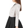 Bolerose formal satin long sleeve Bolero jacket - Silver, size: