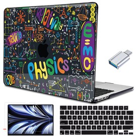 LCMOCICO for MacBook Air 15 inch Case 2025 2024 2023 A3114 A2941 A3241 M4 M3 M2 Chip,Pattern Plastic Hard Shell Case Screen Film Keyboard Cover for Mac Air 15.3 M4 2025 Touch ID, Physical Chemistry