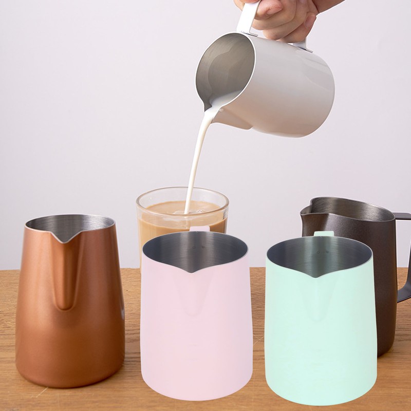 Milk Frothing Pitcher 500ml 304 Stainless Steel Milk Jug Beveled