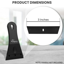 Perco Plastic Scraper Blade Refills - Durable, Rust-Free Single-Edged 3-Inch Non-Scratch Razor Blades for Decals, Adhesives, Vinyl & More – Ideal for Cars, Glass & Delicate Surfaces - 5 Blades Per Box