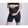 Motherhood Maternity Women's Over The Belly Ribbed Biker Pregancy Workout