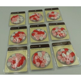 Recollections heart Buttons 180 pieces lot 5/8" scrapbook sewing craft 9 packs