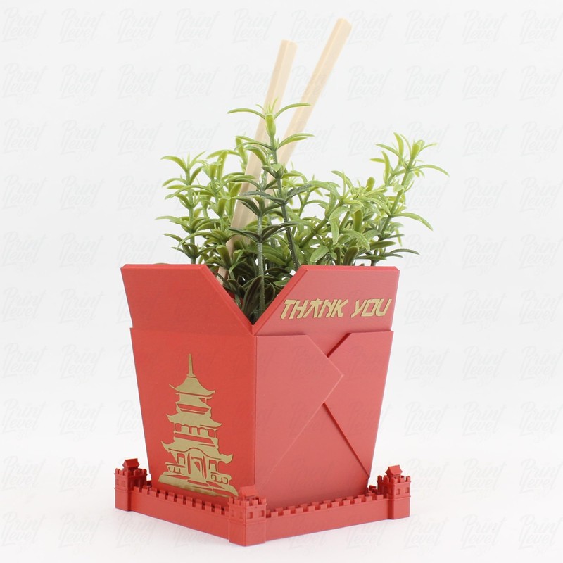 3D Printed Planter Chinese Takeout Box - Set of 3