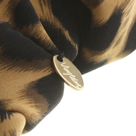 Vingtaine HS-123-BR- Leopard Pattern, Scrunchie, Leopard Pattern, Easy Hair Accessory, Brown