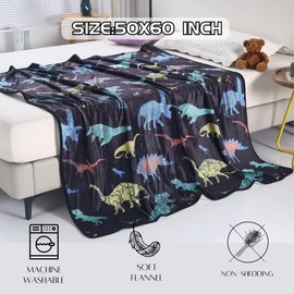 SDY Dinosaur Blanket for Boys, Cozy Dinosaur Room Decor for Boys, Dinosaur Stuffed Animal Themed Gifts for Kids, Toddler Dinosaur Toy, Dino Birthday Decorations Kawaii Blanket 50”x60”