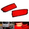 RZG 2x Red Lens Rear Bumper Reflector LED Fog Tail