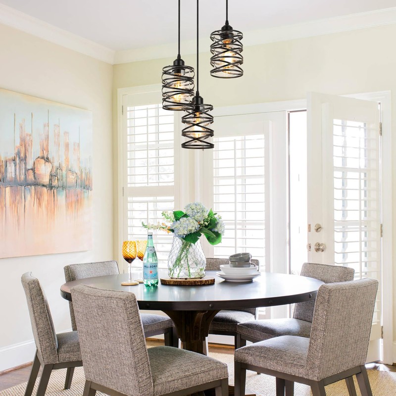 foucasal Pendant Lights Kitchen Island Black Pendant Light Fixtures 3-Light