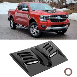 KEEPDSGN For Ford Ranger Air Flow Intake Hood Scoop Bonnet Vent Trim Cover Gloss Black