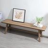 Wnutrees 55" Farmhouse Wood Bench, Rustic Solid Wood Dining Room