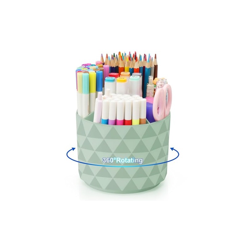 360-Degree Rotating Desk Organizer with Diamond Pattern