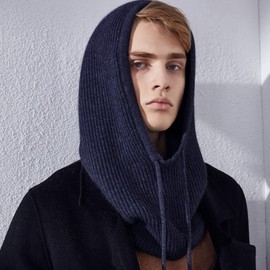 DRESHOW Winter Hats for Women Balaclava Knit Beanie Skull Cap with Drawstring Warm Hooded Scarf Hat