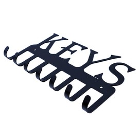 WANGCL Key Holder “Keys” – Wall Mounted Western Key Holder 4 Key Hooks |Decorative Cast Iron Key Rack with Screws and Anchors