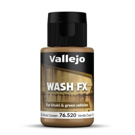 Vallejo - Wash FX | Dark Khaki Green 35 ml. (1.18 fl.oz.) | Designed for Khaki & Green Vehicles | Visual Realism for your Projects | Brush or Airbrush Use