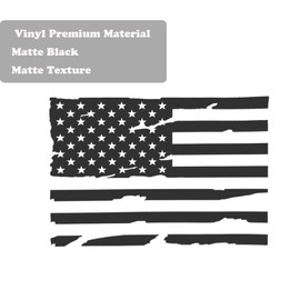 Alicatong Compatible with Jeep Gladiator JT 2020 2021 2022 2023 2024 Rear Middle Back Center Sliding Window American US Flag Vinyl Decals Accessories Matte Black Distressed(E)