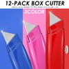12 Pcs Box Cutters Retractable Heavy Duty, Aluminum Alloy Utility