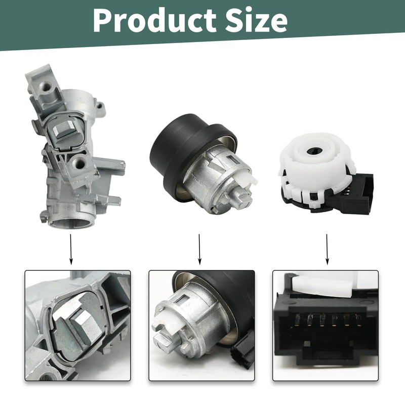 Hoypeyfiy 1K0905851B Ignition Switch Lock Cylinder Kit Replacement for Seat