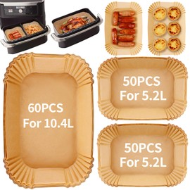 Ciusdkler Pack of 160 Baking Paper for Hot Air Fryer Ninja, Baking Paper for Ninja Foodi Flexdrawer 10.4 L Hot Air Fryer Af500eu, Accessories Airfryer for Cosori Dual Blaze 10L, Cecotec Double 9L