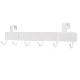 Srvillg Door Hook Hanger, Over Door Hanger Hooks, Door Hanger Coat Rack, Back of Door Hooks for Coats, Hats, Bags, Clothes, Towels (1, White)