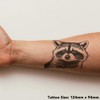 'Raccoon Front View' Temporary Tattoo - Water Resistant, Skin-Safe, Non-Toxic