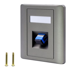 Poyiccot SC Fiber Wall Plate, Simplex SC Fiber Optic Panel Mount Connector Singlemode Modular Socket for Patch Panel and Wall Plates Optic Cable Adapters, 1pcs