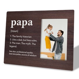 HiLus Papa Wood Frame, Wooden Picture Frame Gift, Photo Frame Table Decor for 4x6 Inch Photo, Papa Definition Gift, Unique Gift for Best Grandpa, Father's Day Gift for Papa, Papa Birthday Gifts