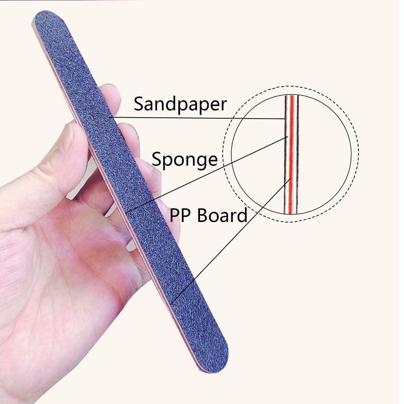 21 Pcs Nail File 100/180 Grit Nail Files,Black Double Sided