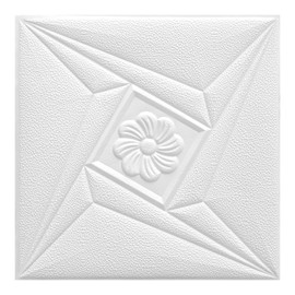 PVC Peel and Stick Ceiling Tiles, Pack of 20, Covering 26 Sq.Ft, 3D Foam Self-Adhesive Sticker, 13.8 in13.8 in for Ceiling and Wall (Pattern F)