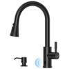AJO BEND Touchless Matte Black Kitchen Sink Faucet with Pull