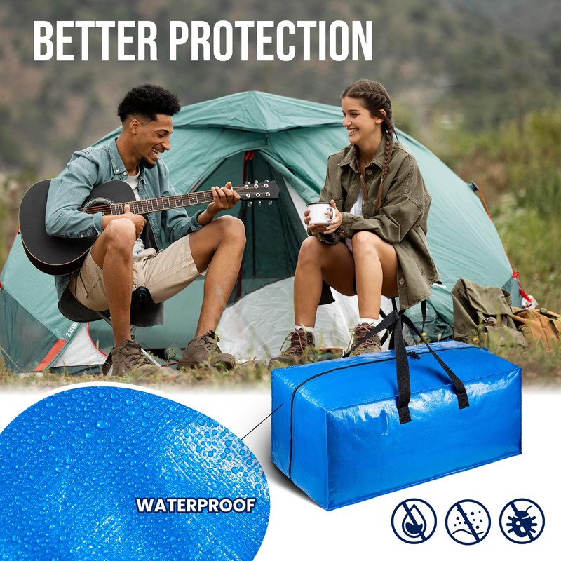 TAILI Blue Heavy Duty Moving Bags, Clothes Storage Bags with