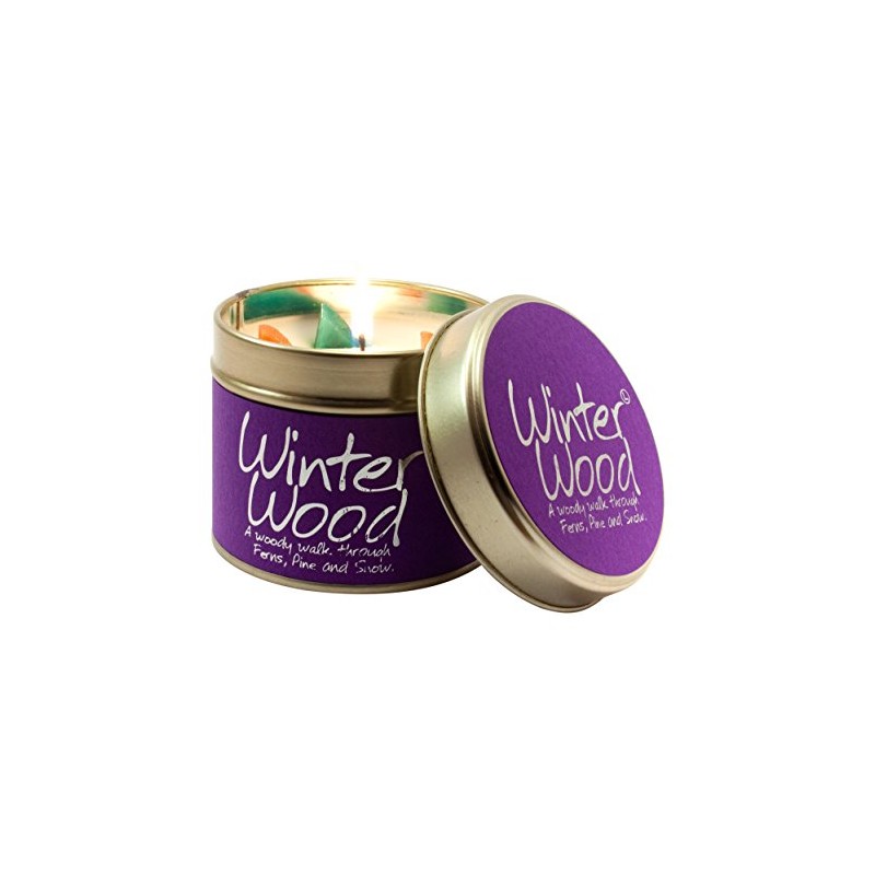 Lily Flame Winter Wood Tin, Purple