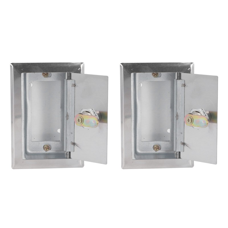 2Pcs Key Switch Box Stainless Steel Universal with Keys Accessory