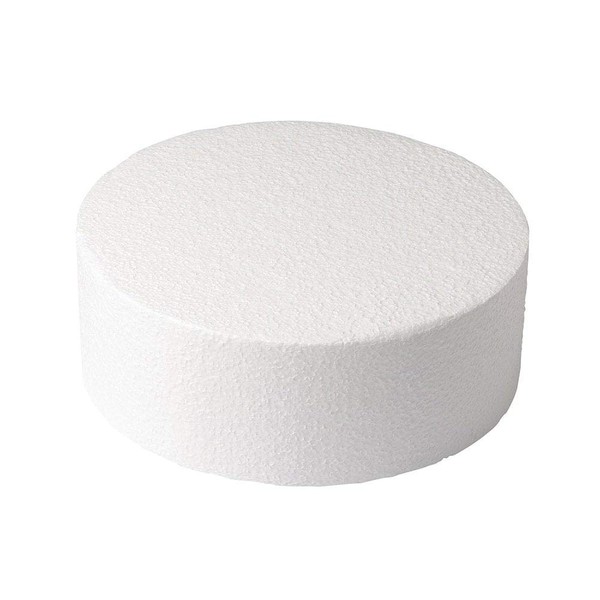 Culpitt 10" x 5" Round Cake Dummy, Straight Edge Cake Form, Practice Cake Decorating or Use for Creating Long-Lasting Displays, Smooth Polystyrene