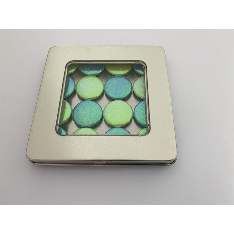 Ice Blue and Lime Green Iridescent Magnet Set