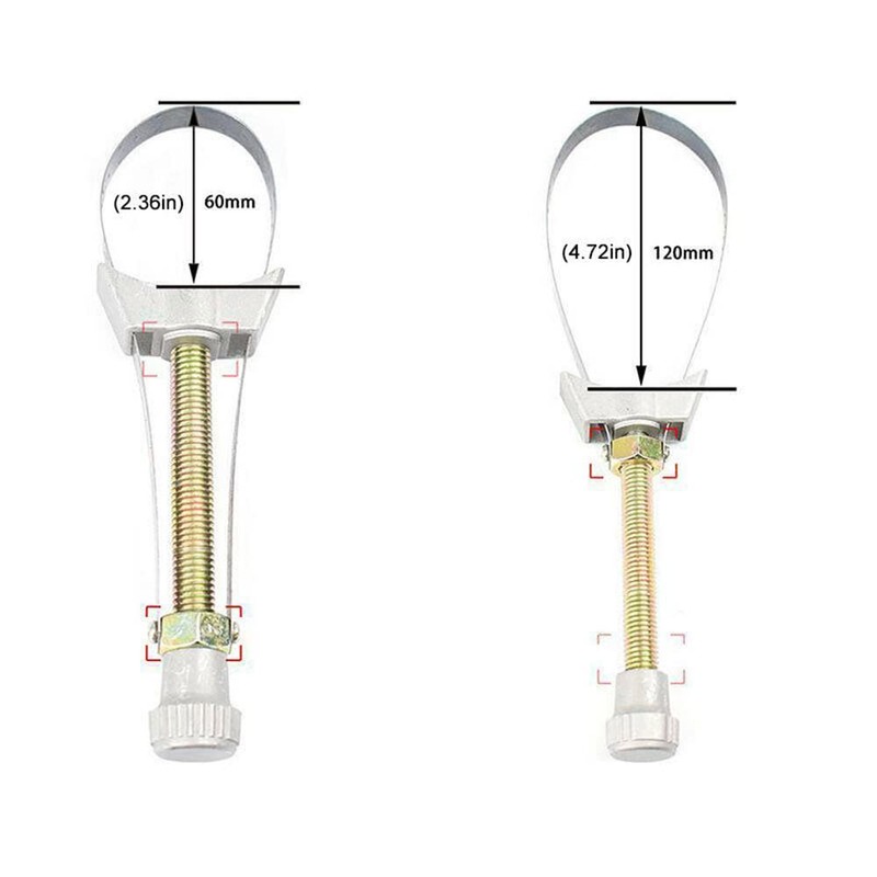 Generic Oil Filter Wrench Strap Wrench Universal Metal 60-120 mm