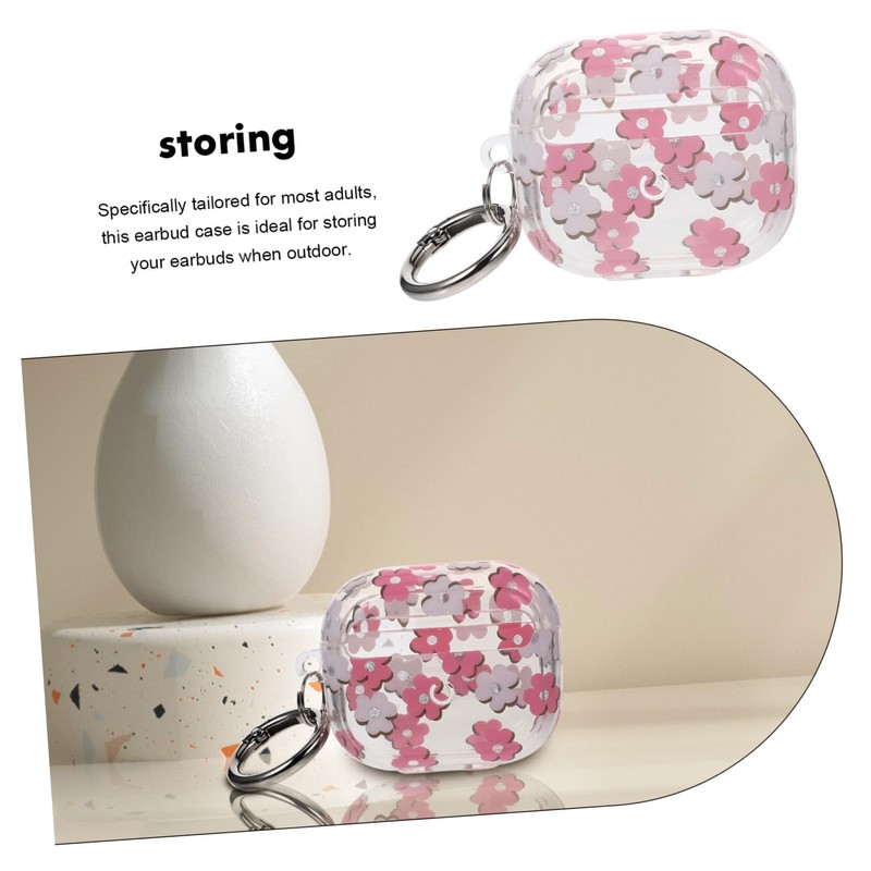OSALADI 3 Protective Case Wildflower Earbud Cover Buds Holder Compact