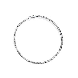 Solid Genuine 925 Sterling Silver Mens 3mm Kings Chain Square Link Bracelet for Men