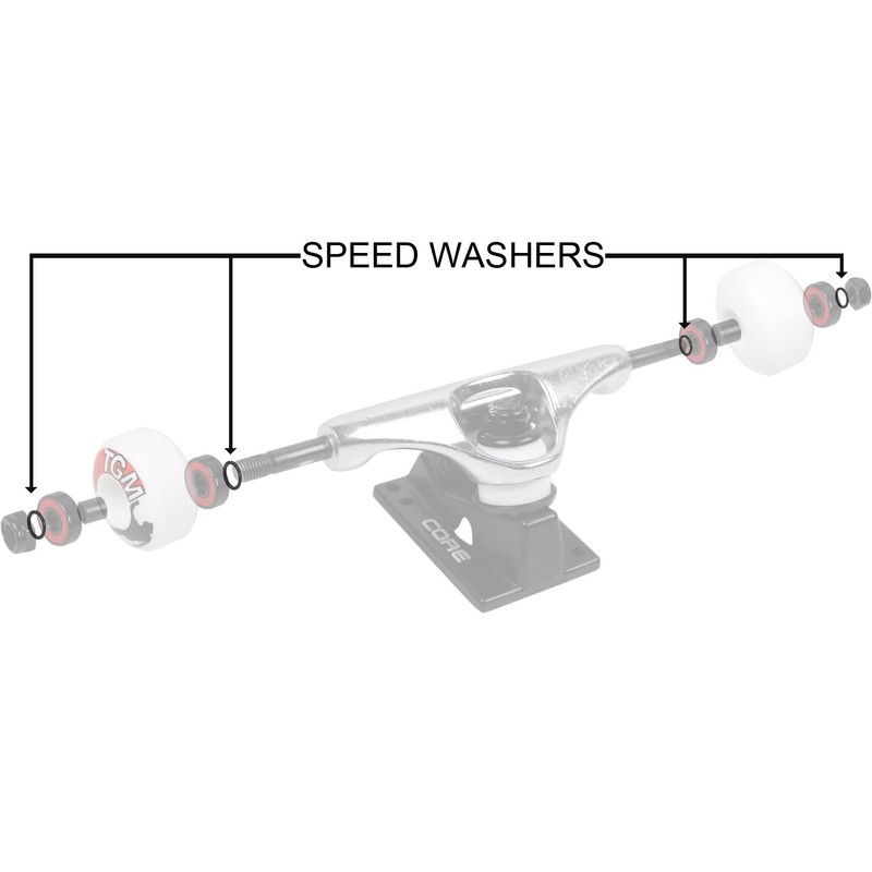 8 Skateboard Truck Axle Washers - Full Set of Speed