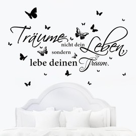SSyang Wall Stickers, PVC Wall Decals, Black, Butterfly, Quote, Romantic/Nature-inspired, Indoor, Wall Stickers