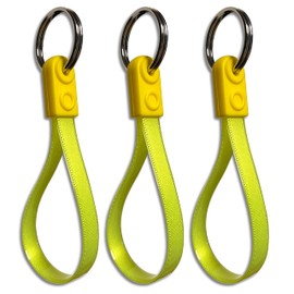 Pack of 3 Hi Vis Safety Reflectors Zipper Pull Zip Pulls Grips (Fluorescent Yellow with) Strong, Durable, Replacement - Large Easy Grip