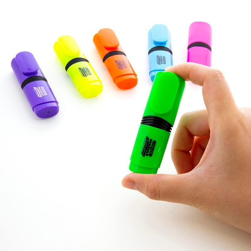 BAZIC Mini Desk Style Fluorescent Highlighters, 4 Per Pack (2323-24P)