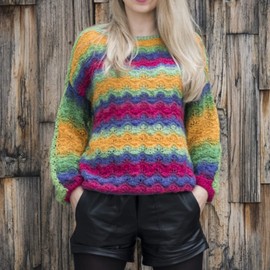 ISAKEN Acrylic Wool 100 g, Wool for Crochet and Knitting, Rainbow Yarn, Colourful Coarse Weaving Yarn, Acrylic Yarn, Thick Wool for Children, DIY and Crafts