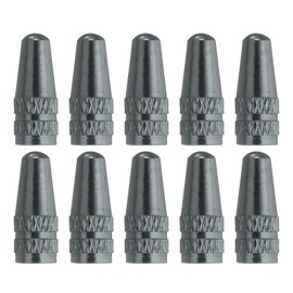 sourcing map 10pcs Bike Valve Caps Anodized Aluminum Road Bicycle Air Tire Valve Caps Dust Caps for MTB Road Racing Bicycle, Grey