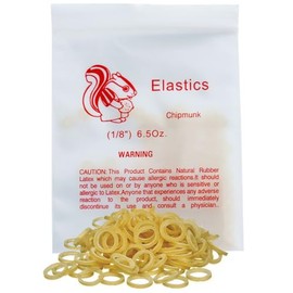 Paquete de 100 bandas elásticas de ortodoncia dentales de goma elásticas intraorales, ardilla roja (pesada, 6.5 onzas, 1/8 pulgadas
