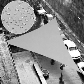 ShadeMart 15' x 15' x 15' Grey Waterproof Shade Sail Sun Shade Sail Triangle Custom Size Water Resistant Canopy Awning Shelter, 95% UV Blockage for Outdoor Patio Carport