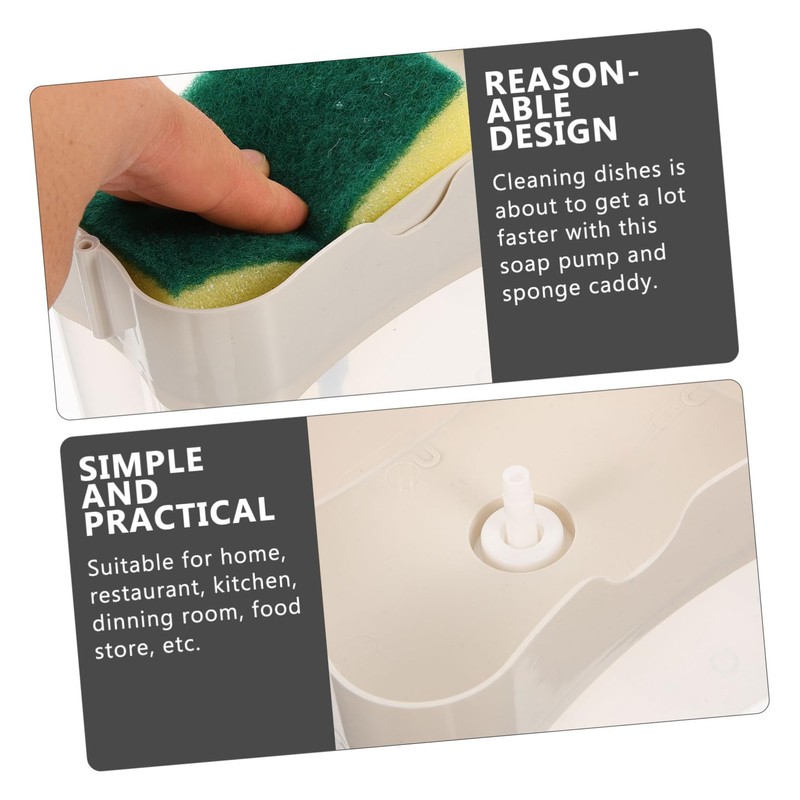 iplusmile 1Set Manual Press Soap Dispenser with Sponge Tray Versatile