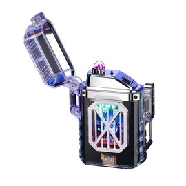 Dual Arc Plasma Electric Lighter USB Rechargeable Lighter Windproof Flameless Butane Free Electric Lighters Candle Lighter (Black)